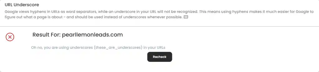 URL underscore checker Tool